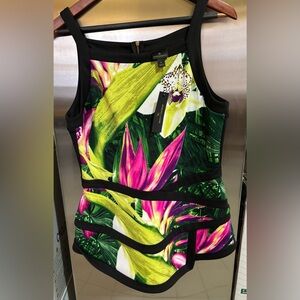 Worthington Vibrant Floral Tank Top - Pink and Green